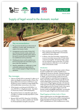 Supply of legal wood, cover